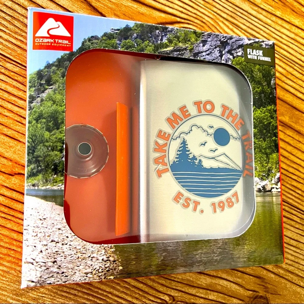 Ozark Trail Stainless Steel Flask Set Includes Funnel